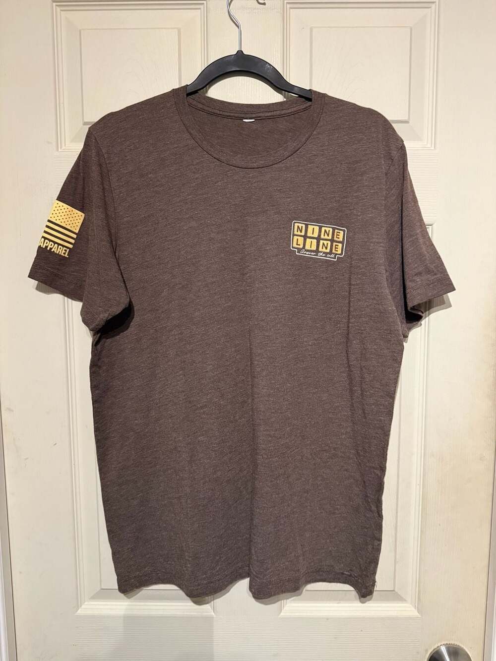 Nine Line Apparel T-Shirt Brown Serving Up Freedom Waffle USA Since 1776